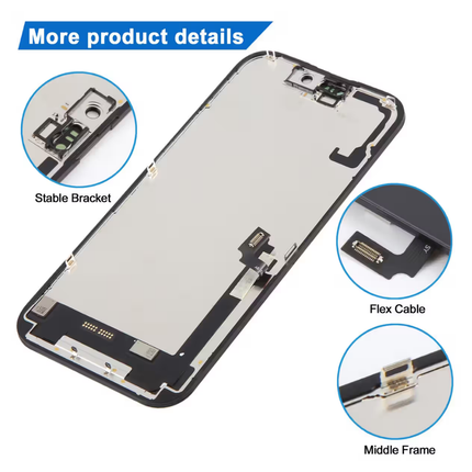 iPhone 17 Compatible Replacement Incell LCD Touch Screen With Middle Frame Black