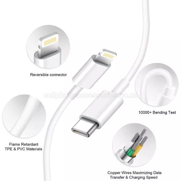 USB Type-C to Lightning Fast Charging Cable 1 Metre – 2 Pack