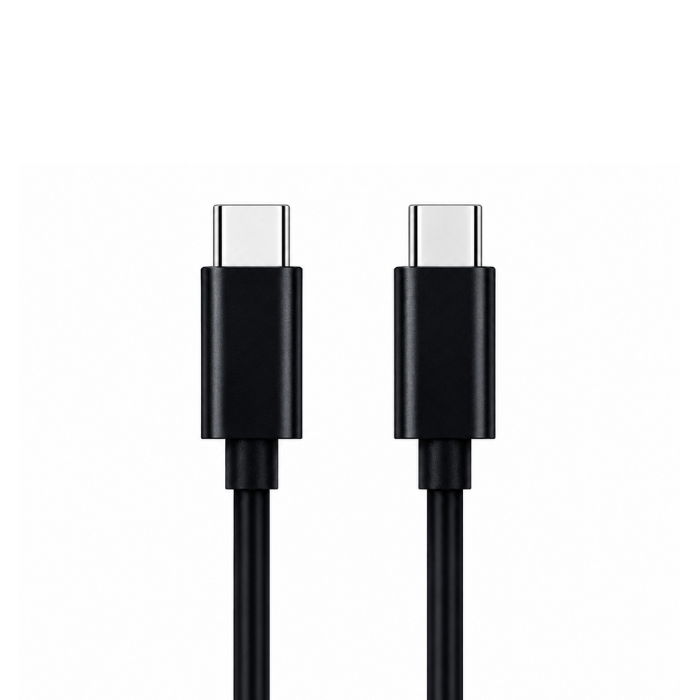 60W, USB-C to USB-C Fast Charging Cable 1m Black, Type-C Charging and Data Cable, Compatible with USB-C Smartphones, Tablets, Power Banks and Chargers